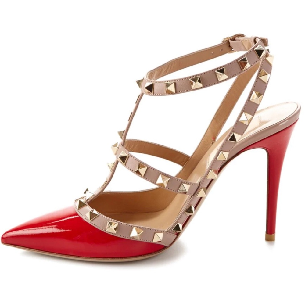 Valentino Rockstud Caged Patent Pump 36.5